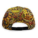 Abstract Sunflower Pattern Print Snapback Cap
