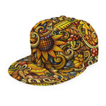 Abstract Sunflower Pattern Print Snapback Cap