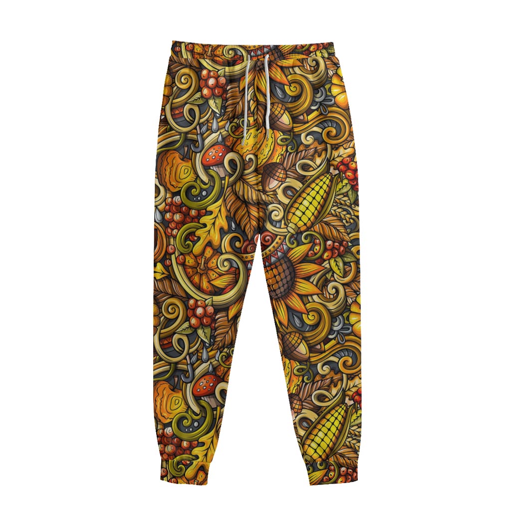 Abstract Sunflower Pattern Print Sweatpants