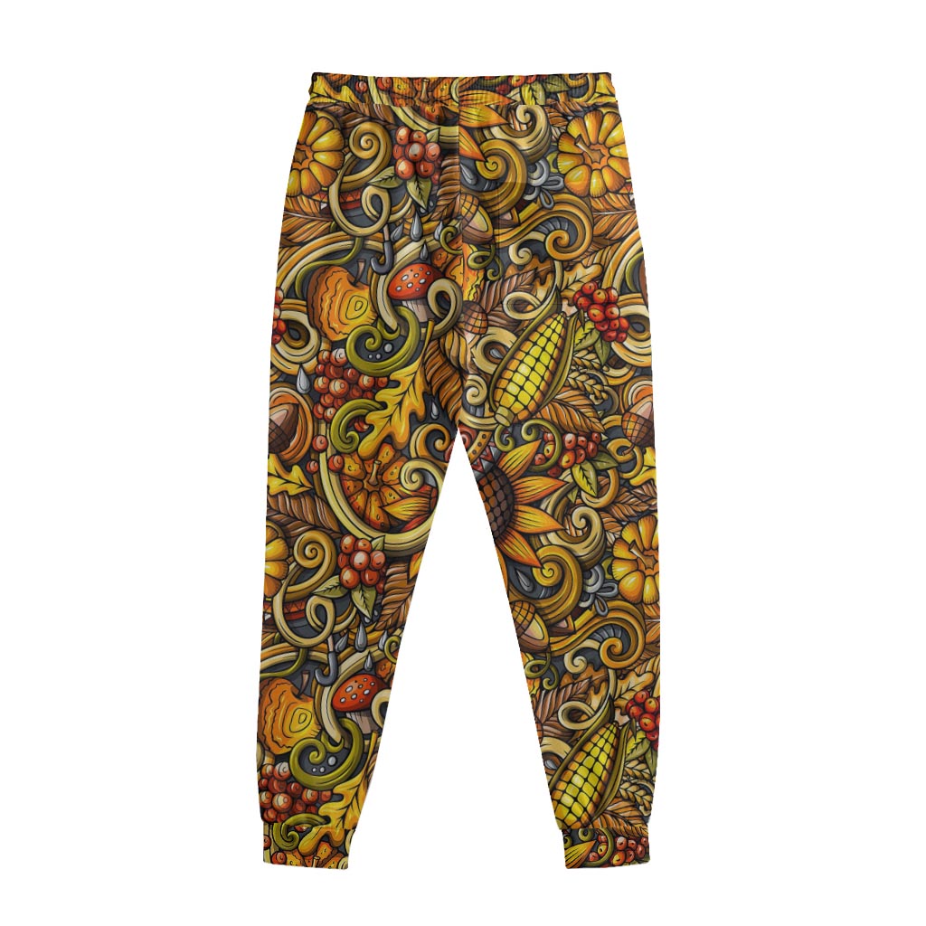 Abstract Sunflower Pattern Print Sweatpants