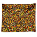 Abstract Sunflower Pattern Print Tapestry