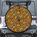 Abstract Sunflower Pattern Print Tire Cover With Camera Hole