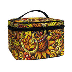 Abstract Sunflower Pattern Print Travel Makeup Bag