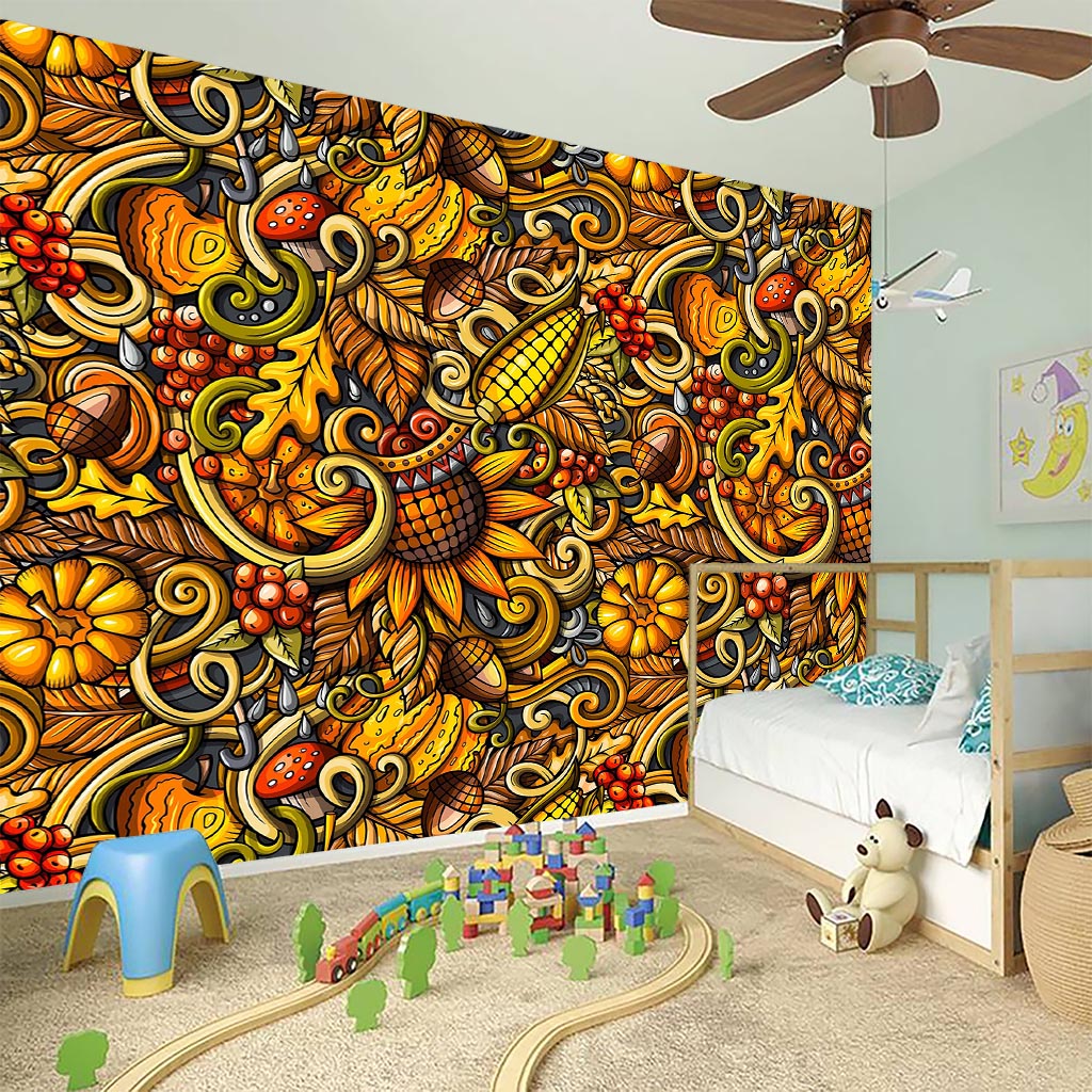 Abstract Sunflower Pattern Print Wall Sticker