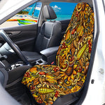 Abstract Sunflower Pattern Print Waterproof Car Seat Cover