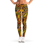 Abstract Sunflower Pattern Print Women's Leggings