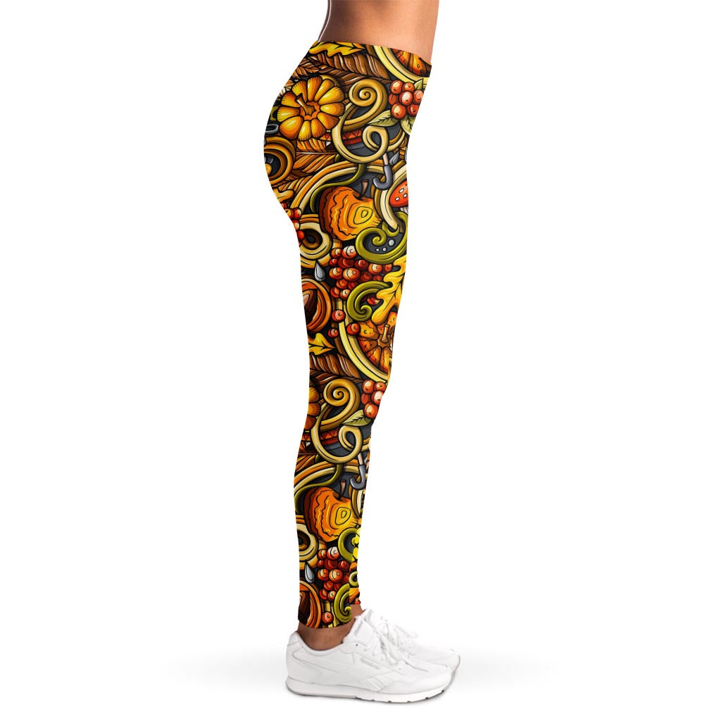 Abstract Sunflower Pattern Print Women's Leggings