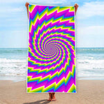 Abstract Twisted Moving Optical Illusion Beach Towel