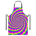 Abstract Twisted Moving Optical Illusion Bib Apron With Pocket