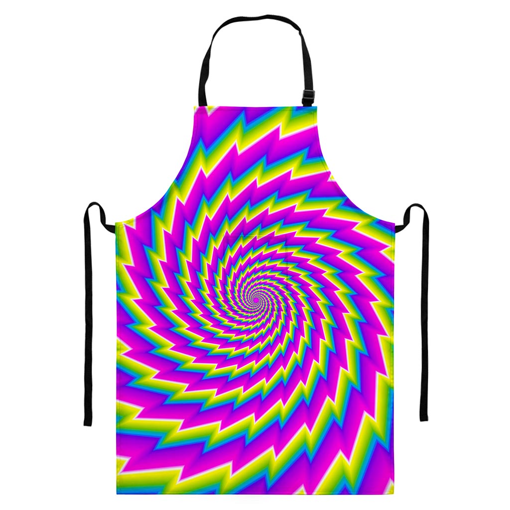 Abstract Twisted Moving Optical Illusion Bib Apron With Pocket