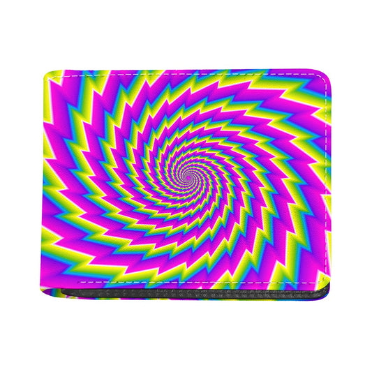 Abstract Twisted Moving Optical Illusion Bifold Wallet