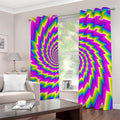 Abstract Twisted Moving Optical Illusion Dimout Grommet Curtains