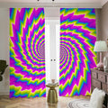 Abstract Twisted Moving Optical Illusion Dimout Pencil Pleat Curtains