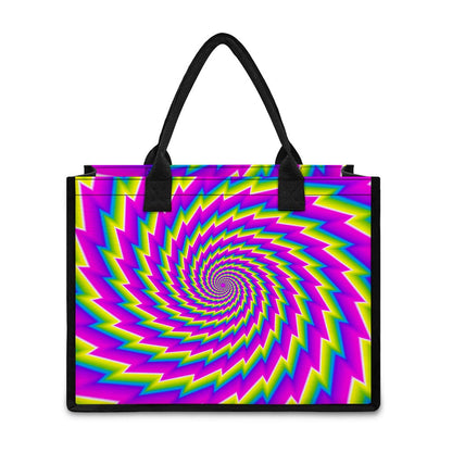 Abstract Twisted Moving Optical Illusion Canvas Tote Bag