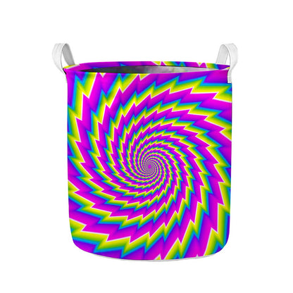 Abstract Twisted Moving Optical Illusion Collapsible Laundry Basket