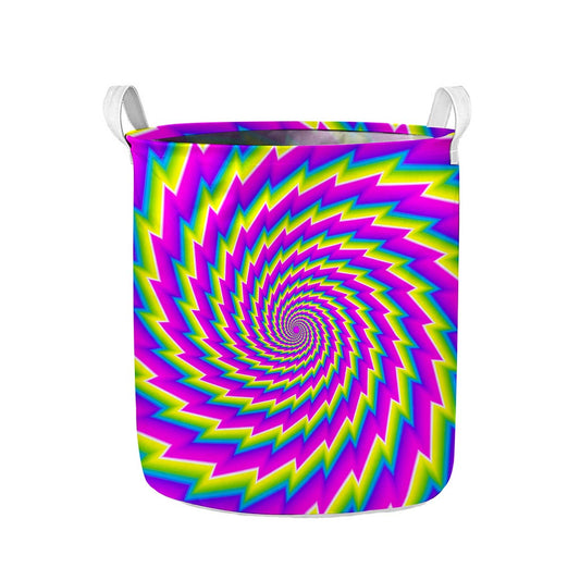 Abstract Twisted Moving Optical Illusion Collapsible Laundry Basket