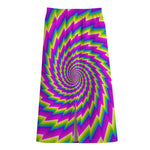 Abstract Twisted Moving Optical Illusion Cotton Front Slit Maxi Skirt