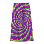 Abstract Twisted Moving Optical Illusion Cotton Front Slit Maxi Skirt