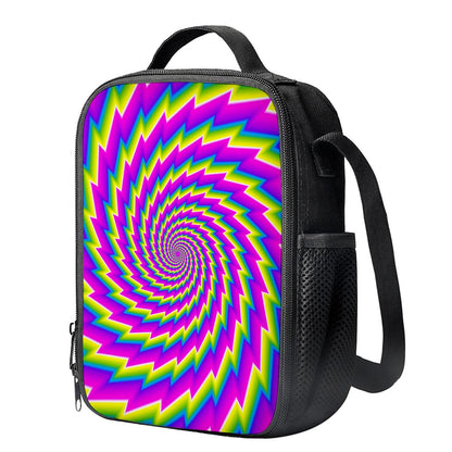 Abstract Twisted Moving Optical Illusion Crossbody Lunch Bag