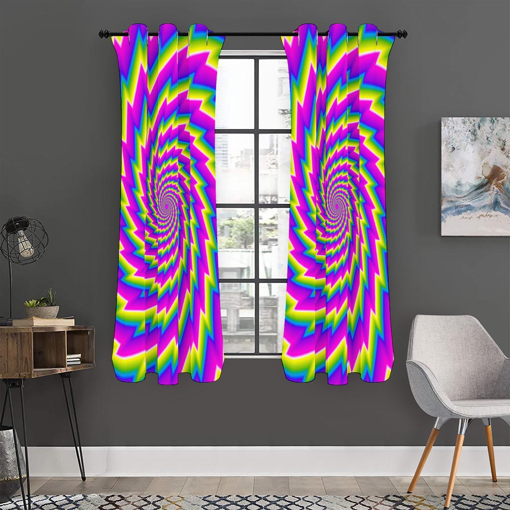 Abstract Twisted Moving Optical Illusion Curtain