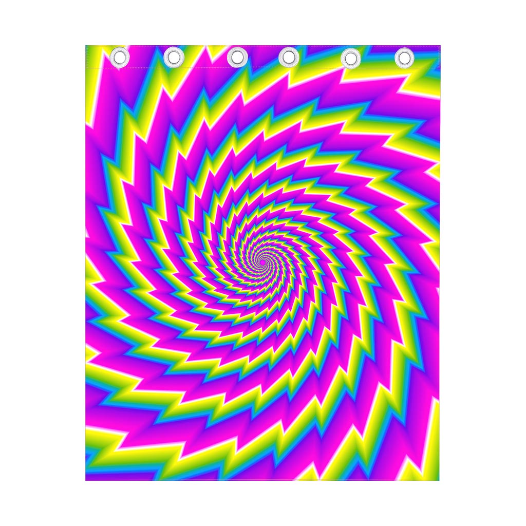 Abstract Twisted Moving Optical Illusion Curtain