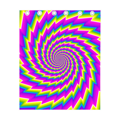 Abstract Twisted Moving Optical Illusion Curtain