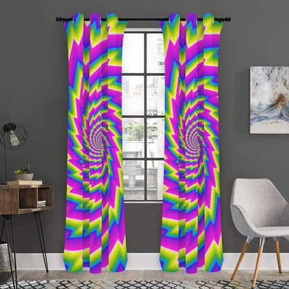 Abstract Twisted Moving Optical Illusion Curtain