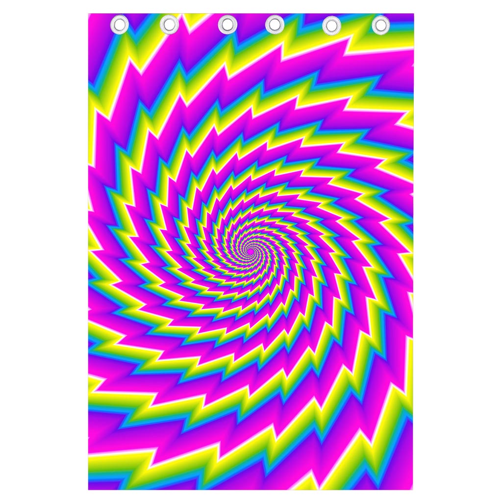 Abstract Twisted Moving Optical Illusion Curtain