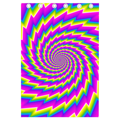 Abstract Twisted Moving Optical Illusion Curtain