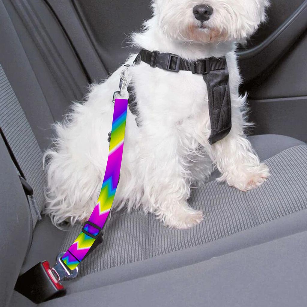 Abstract Twisted Moving Optical Illusion Dog Seat Belt