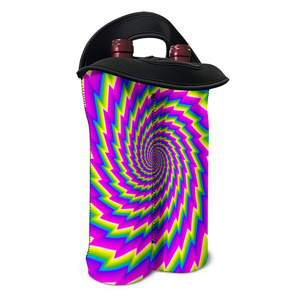 Abstract Twisted Moving Optical Illusion Double Neoprene Wine Tote