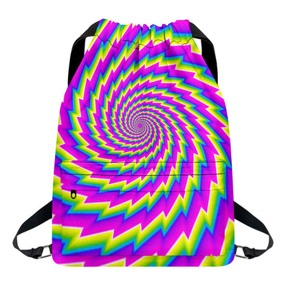 Abstract Twisted Moving Optical Illusion Drawstring Backpack
