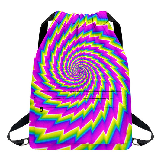 Abstract Twisted Moving Optical Illusion Drawstring Backpack