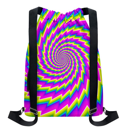 Abstract Twisted Moving Optical Illusion Drawstring Backpack