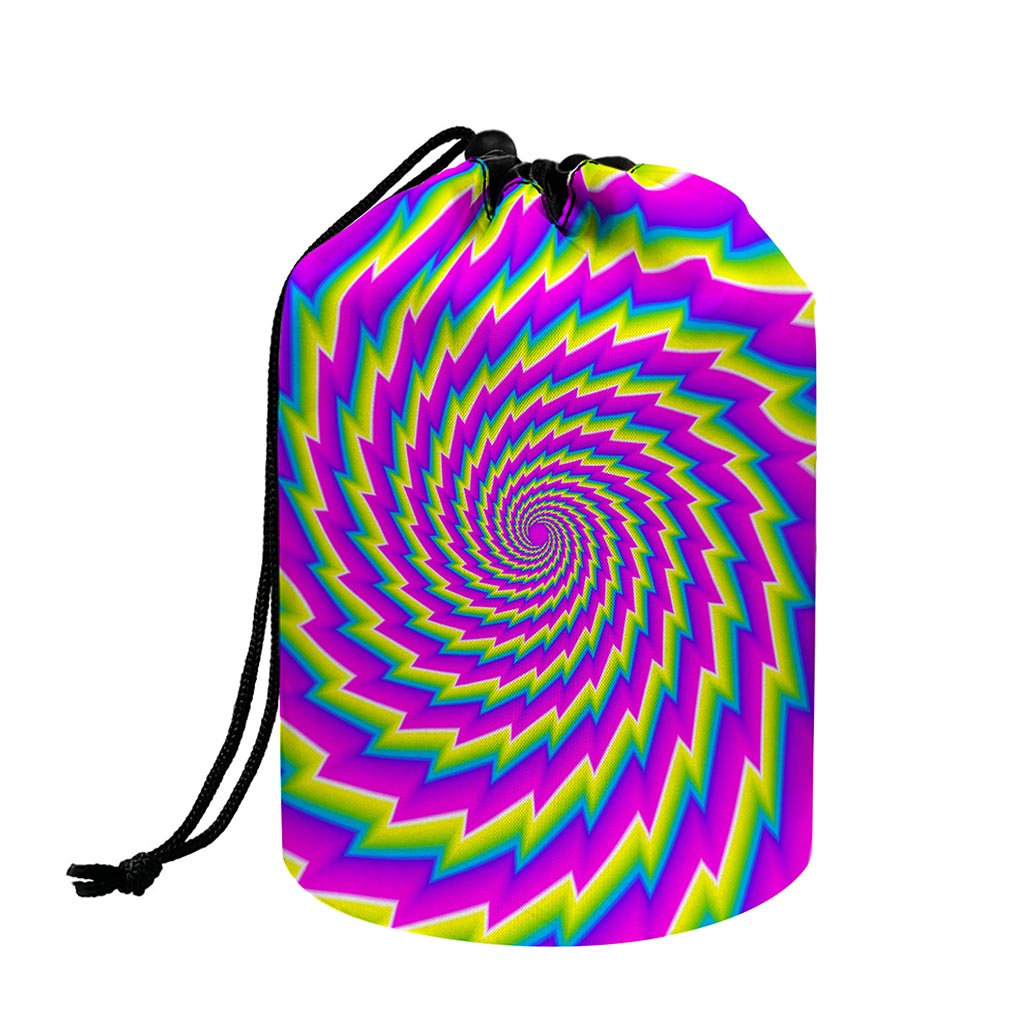 Abstract Twisted Moving Optical Illusion Drawstring Makeup Bag
