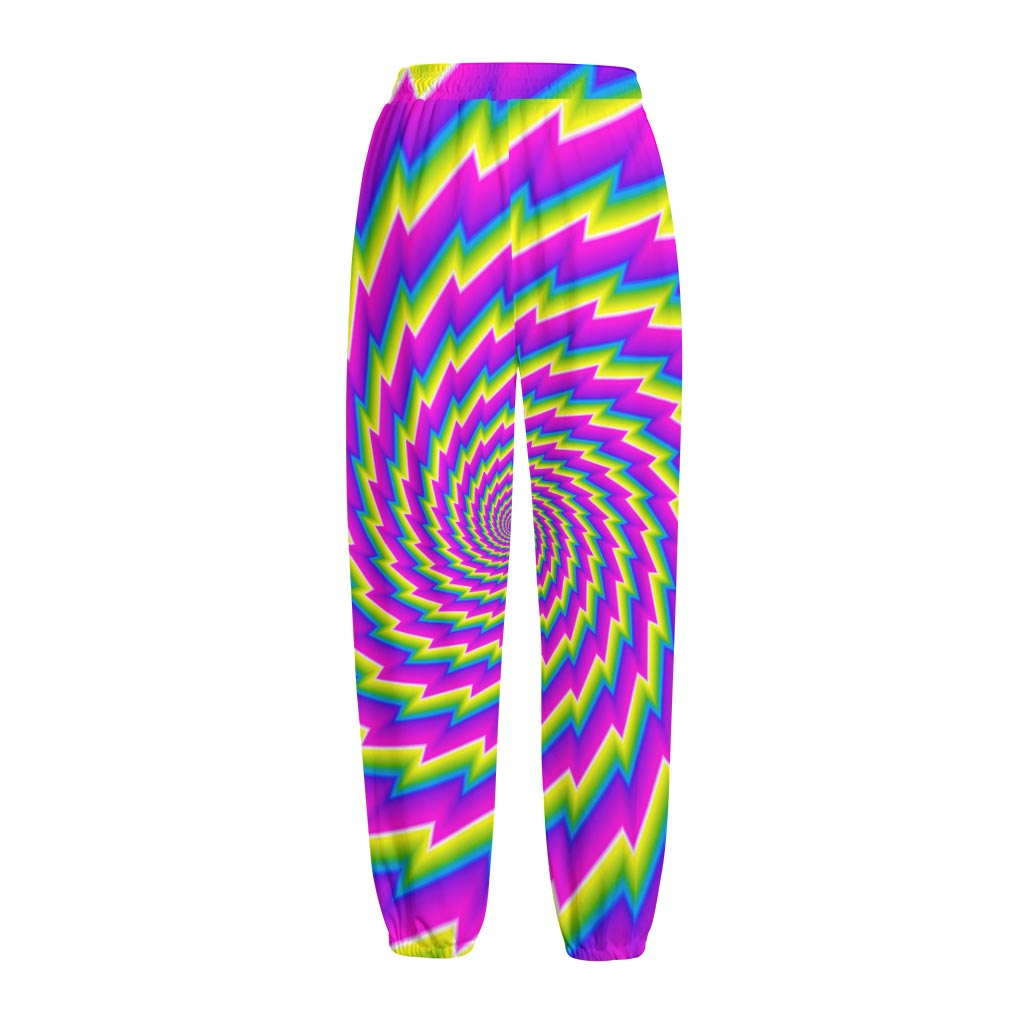 Abstract Twisted Moving Optical Illusion Fleece Lined Knit Pants