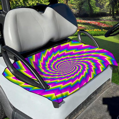 Abstract Twisted Moving Optical Illusion Golf Cart Seat Cover