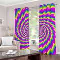 Abstract Twisted Moving Optical Illusion Grommet Curtains