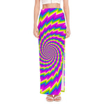 Abstract Twisted Moving Optical Illusion High Slit Maxi Skirt