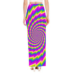 Abstract Twisted Moving Optical Illusion High Slit Maxi Skirt