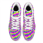 Abstract Twisted Moving Optical Illusion High Top Leather Sneakers