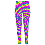 Abstract Twisted Moving Optical Illusion High-Waisted Pocket Leggings