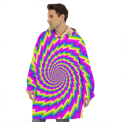 Abstract Twisted Moving Optical Illusion Hoodie Blanket