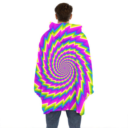 Abstract Twisted Moving Optical Illusion Hoodie Blanket