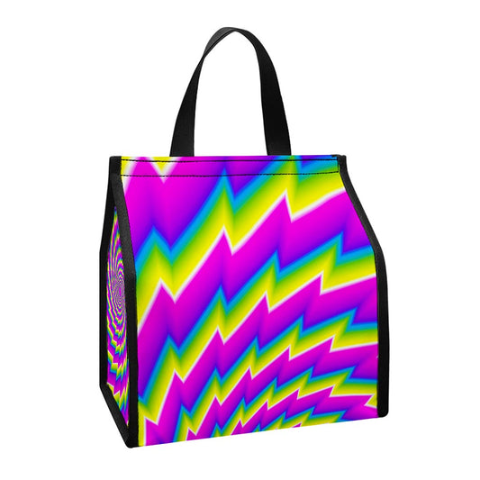 Abstract Twisted Moving Optical Illusion Insulated Lunch Tote