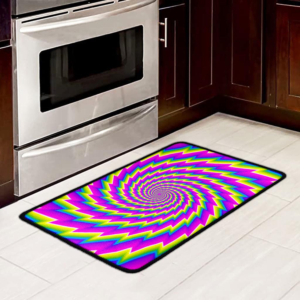 Abstract Twisted Moving Optical Illusion Kitchen Mat