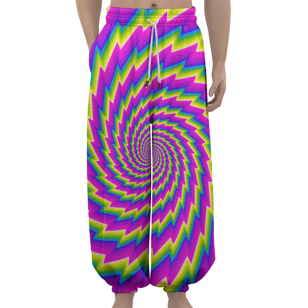 Abstract Twisted Moving Optical Illusion Lantern Pants