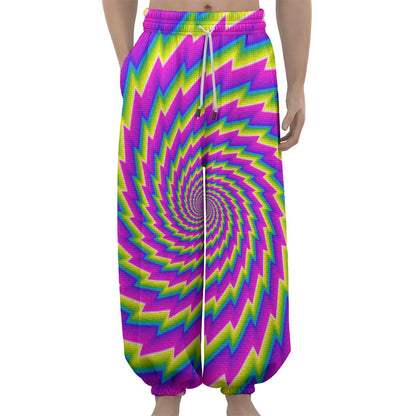 Abstract Twisted Moving Optical Illusion Lantern Pants