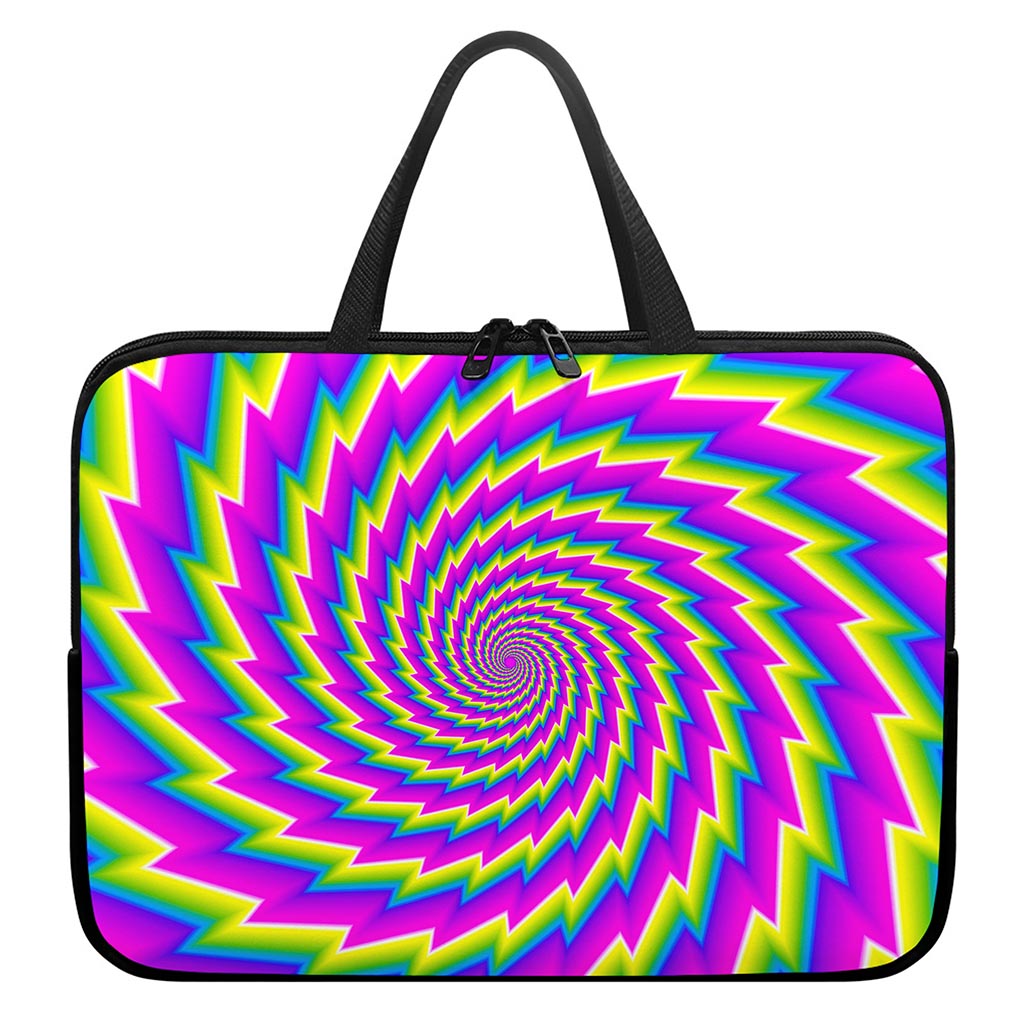 Abstract Twisted Moving Optical Illusion Laptop Sleeve With Handle