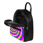 Abstract Twisted Moving Optical Illusion Leather Backpack